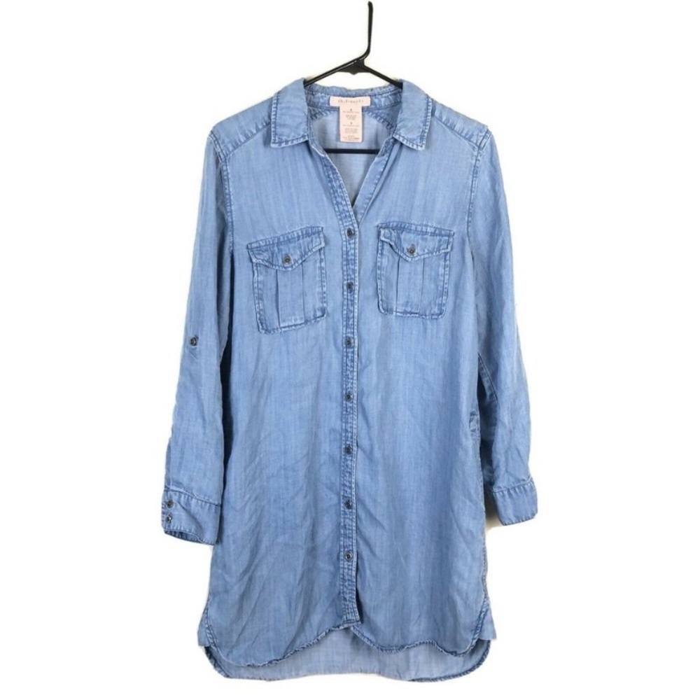 Philosophy S Dress Button Front Casual Pockets